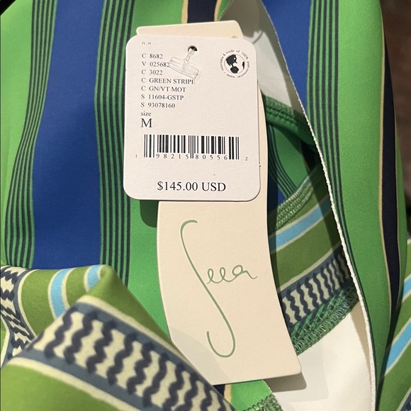 ▪️NEW! Seea x Free People Lido One Piece in Green Stripe - Picture 4 of 9